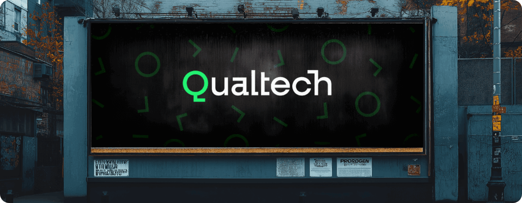 Qualtech billboard in urban setting
